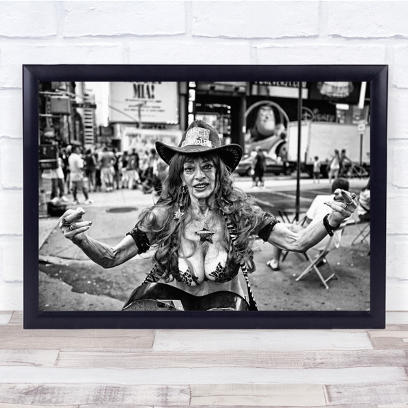 Broadway Street New York United States America Hat woman cowgirl Wall Art Print