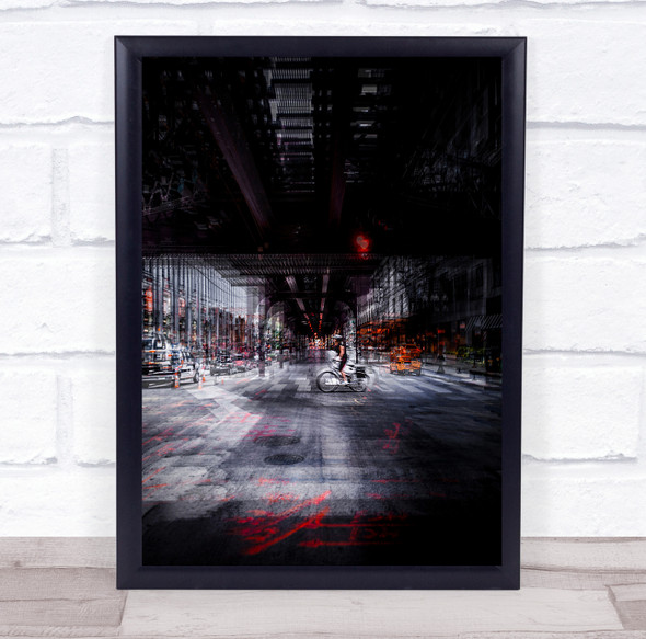 Creative Edit Double Exposure Multiple City Cityscape Chicago Us Wall Art Print