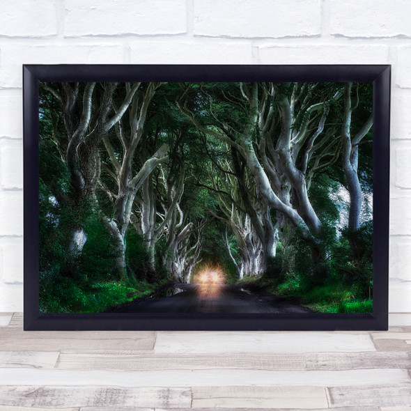 Dark Hedges Tunnel Trees Car Drive Driving Road Northern Ireland Wall Art Print