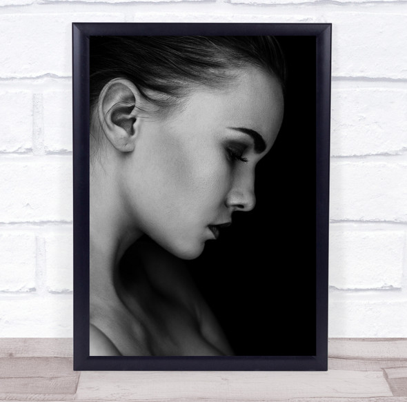 Faces Project Portrait Mood Woman Sensual Beauty Black and white Wall Art Print