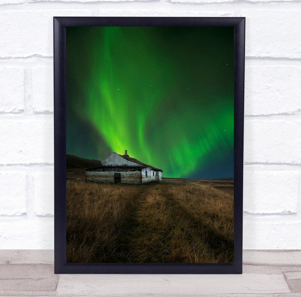 Iceland Abandoned House Farm Rural Green Old Farmhouse Forgotten Wall Art Print