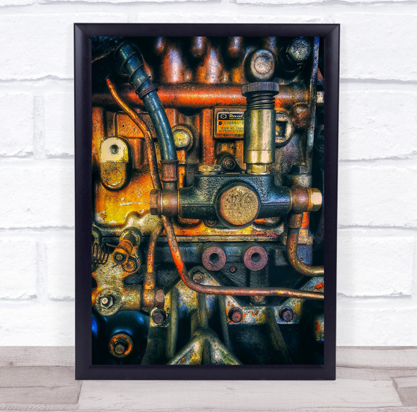 Industry Industrial Machine Engine Metal Colour Colors Colourful Wall Art Print