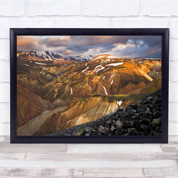 Landscape Landmannalaugar Iceland Lava Pattern Mountains Volcano Wall Art Print