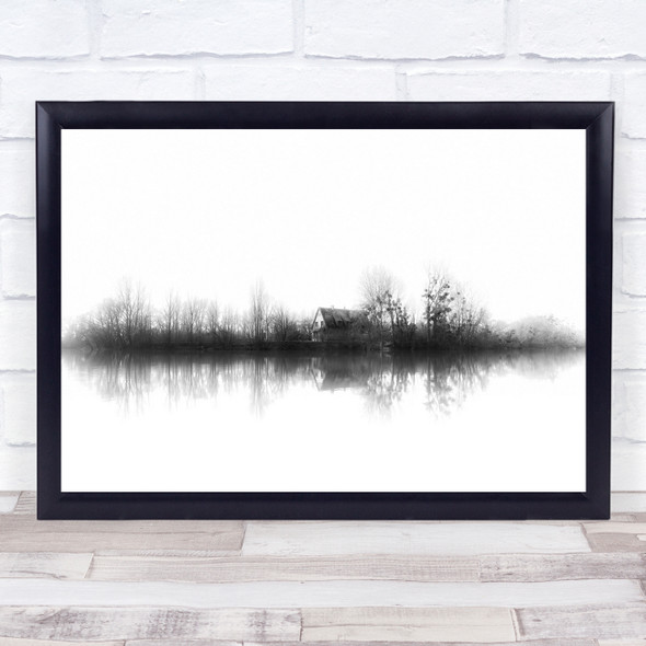 Landscape Water Fog Tree Mist Reflection Lake Clouds Cloud Foggy Wall Art Print