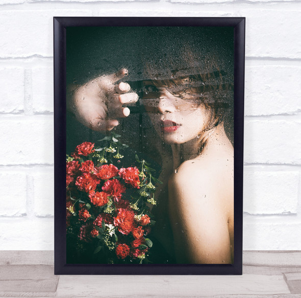 Mood Portrait Studio Flower Flowers Red Romance Romantic Passion Wall Art Print