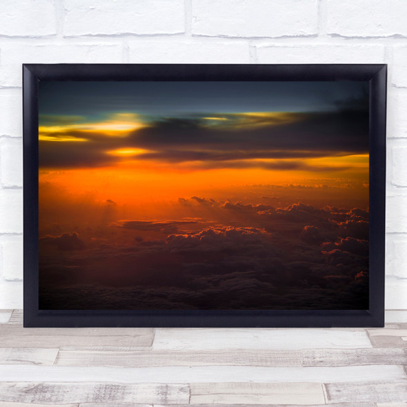 Sky Clouds Landscape Light Rays Sun Sunlight Cloud Cloudy Sunset Wall Art Print