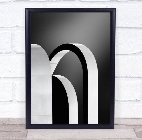 Abstract Architecture Arches Arch Geometry Shapes Contrast Black & White Print