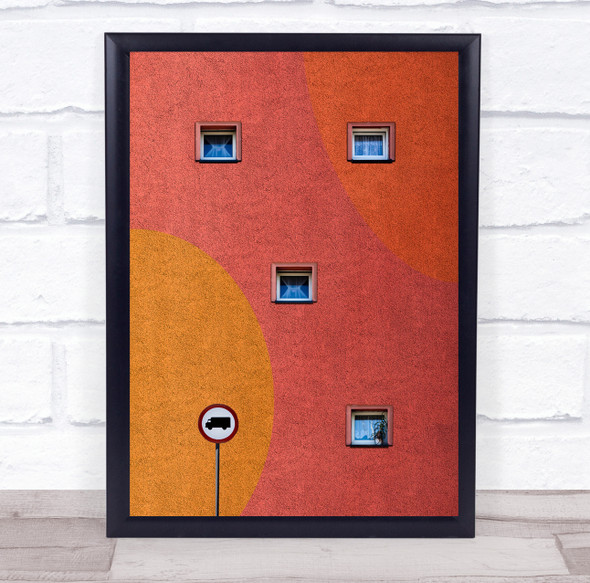 Abstract Facade Windows Colors Urban Architecture Architectural Wall Art Print