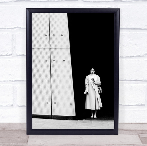 Asia Asian Street Graphic Woman Coat Phone Telephone Smartphone Wall Art Print