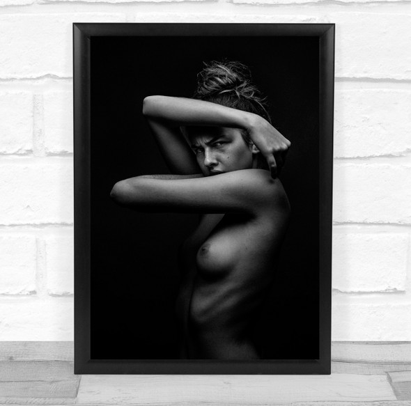 Fine Art Nude Naked Girl Model Woman Nudes Erotic Sexy Dark Low Wall Art Print