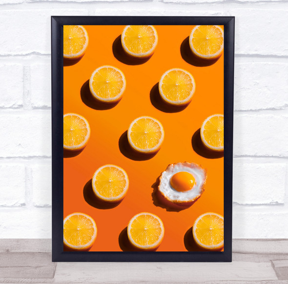 Lemon Slice Lemonade Yellow Egg Breakfast Surprise Closeup Ripe Wall Art Print