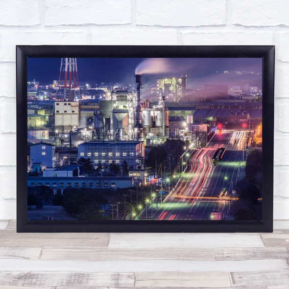 Night Light Tower Long Exposure Smear Obscure Cityscape Skyline Wall Art Print