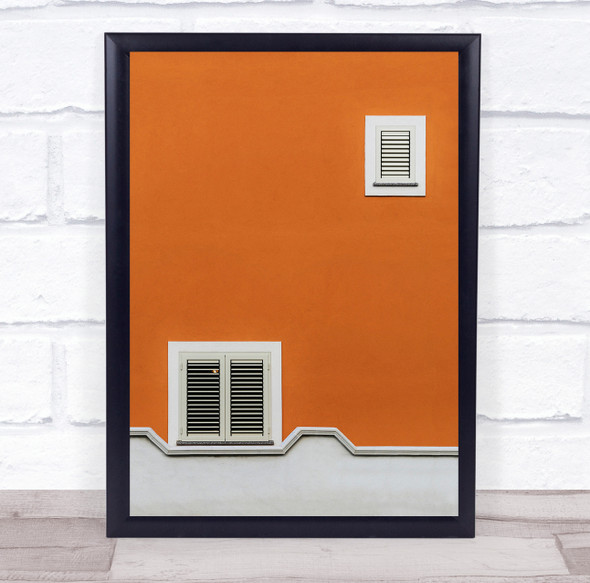 Orange Wall Facade Simple Simplicity Minimal Minimalism Graphic Wall Art Print