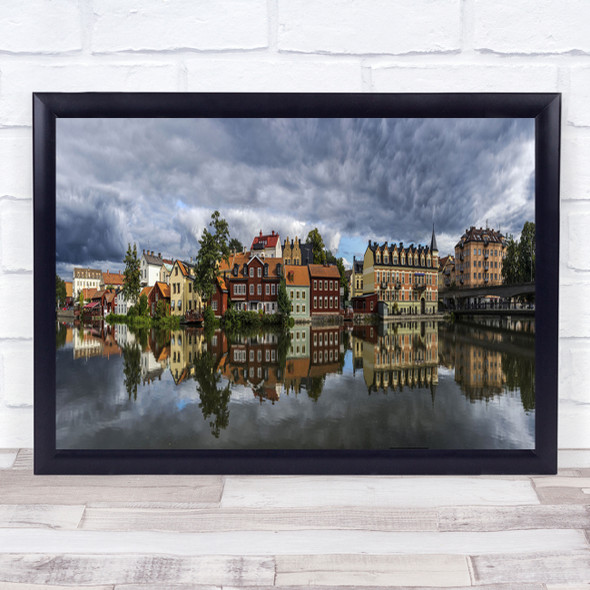 Panorama Eskilstuna Panoramic Reflection Skyline City Cityscape Wall Art Print