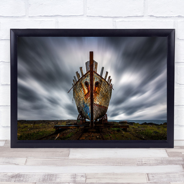 Perspective Boat Ship Construction Old Abandoned Forgotten Rust Wall Art Print