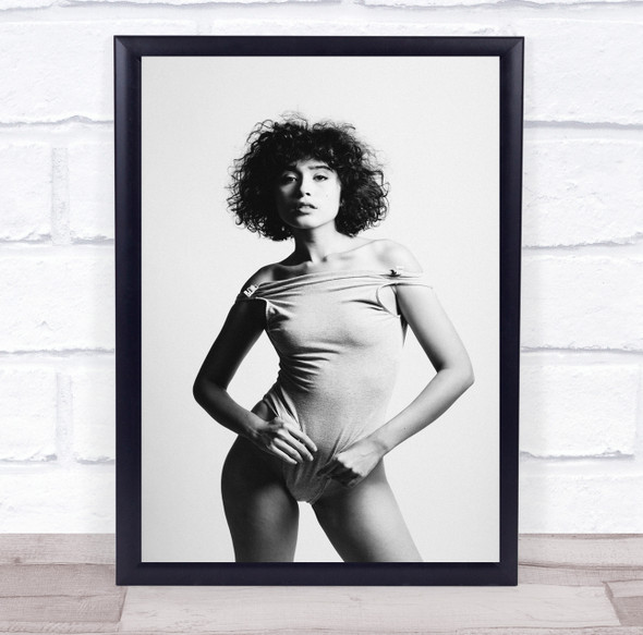 Portrait Woman Model Black & White High Key High-Key Hair Attitude Pose Print