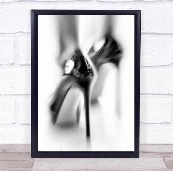 Shoes Shoe High Heels Black & White Key High-Key Still Life Blur Blurry Print