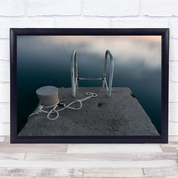 Barbat Croatia Pier Bridge Ladder Lake Calm Still Serene Jetty Wall Art Print