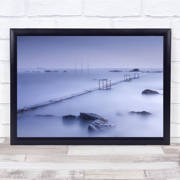 Blue Milky Silky Smooth Seascape Landscape Water Long Exposure Wall Art Print