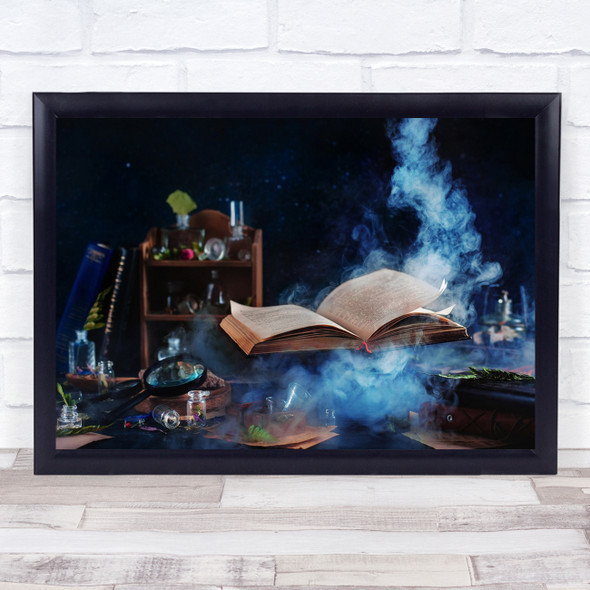 Book Books Magic Magical Read Reading Smoke Still Life Gravity Wall Art Print