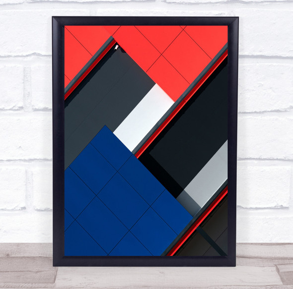 Colour Colours Colourful Graphic Diagonal Geometry Shapes Wall Wall Art Print