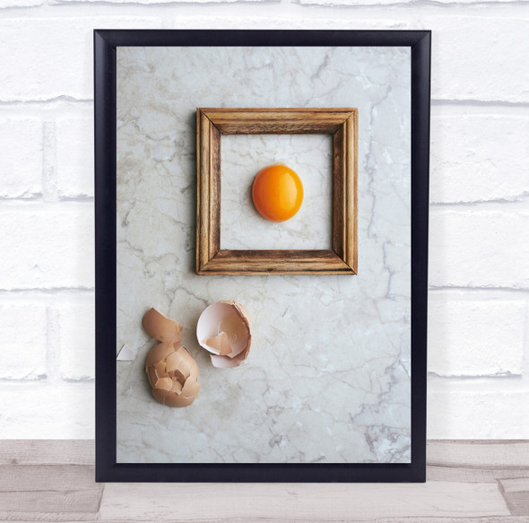 Food Abstract Egg Yolk Shell Shells Crack Cracked Broken Still Wall Art Print