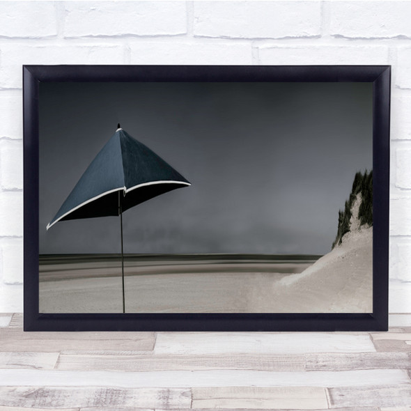 Landscape Clouds Sky Ocean Sea Beach Umbrella Parasol Panorama Wall Art Print