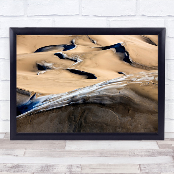 Landscape Desert Winter Iran Snow Cold Frozen Frost Dune Dunes Wall Art Print