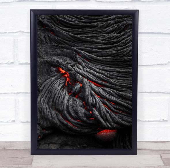 Lava Magma Volcano Hot Heat Fire Hawaii Patterns Us USA United Wall Art Print