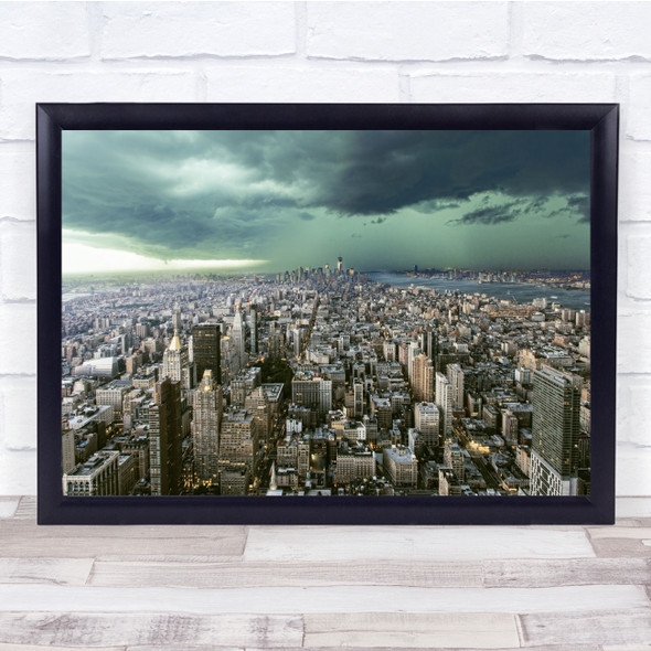 New York NYC USA Landscape Storm Sky Weather Skyline Cityscape Wall Art Print