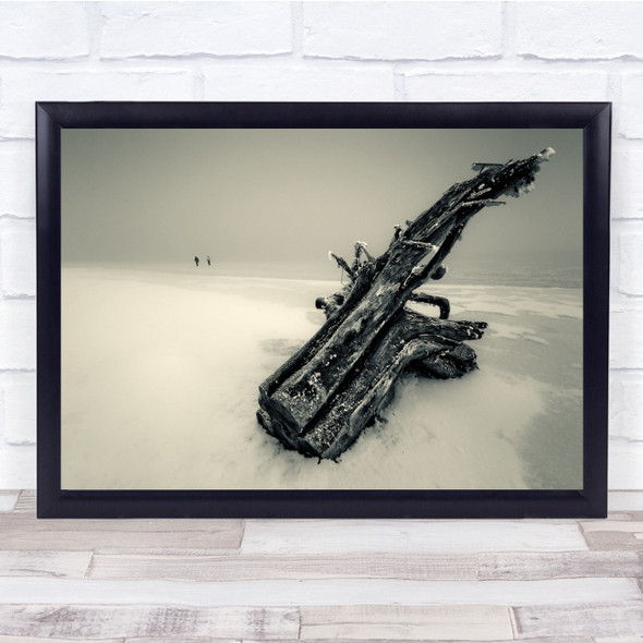 Saxophone Beach Driftwood People Conceptual Abstract Symbolism Wall Art Print