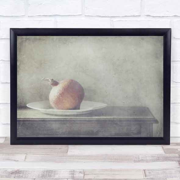 Still Life Pomegranate Fruit Simple Filter Texture Soft Rustic Wall Art Print