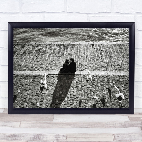 Street Kiss People Urban Kissing Love Romance Romantic Seagull Wall Art Print