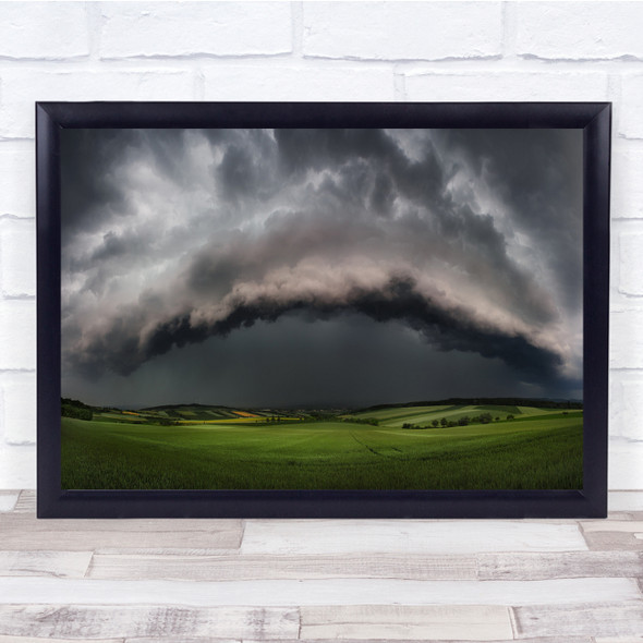 Thunder Thunderstorm Landscape Storm Weather Field Countryside Wall Art Print