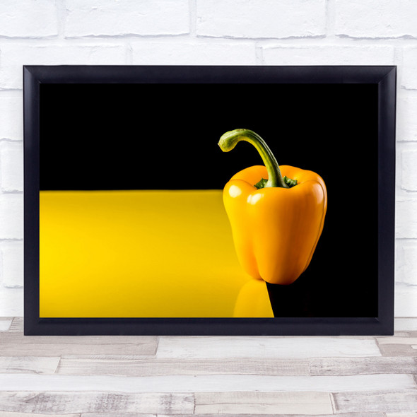 Yellow Pepper Contrast Graphic Still Life Vegetable Vegetables Wall Art Print
