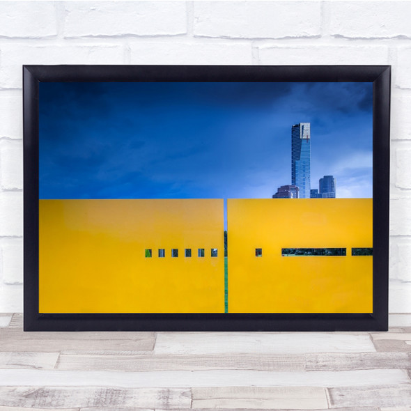 Yellow Wall Melbourne Abstract Architecture Landscape Panorama Wall Art Print