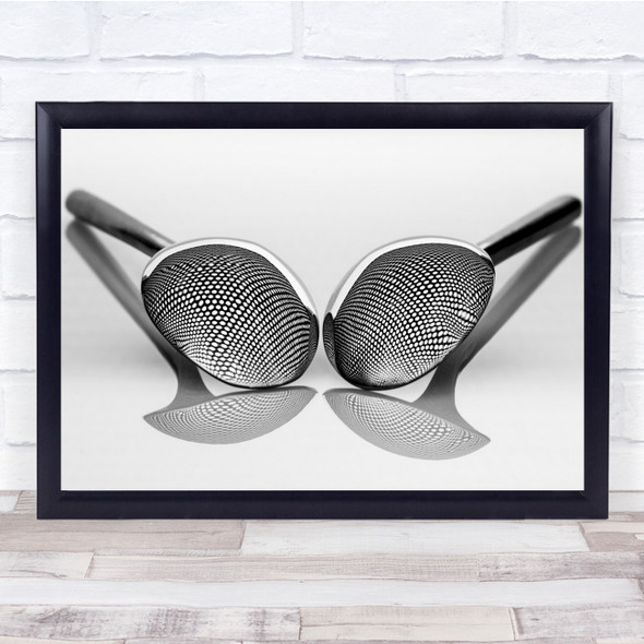 Spoon Spoons Black & White Macro Still Life High Key High-Key Geometry Print