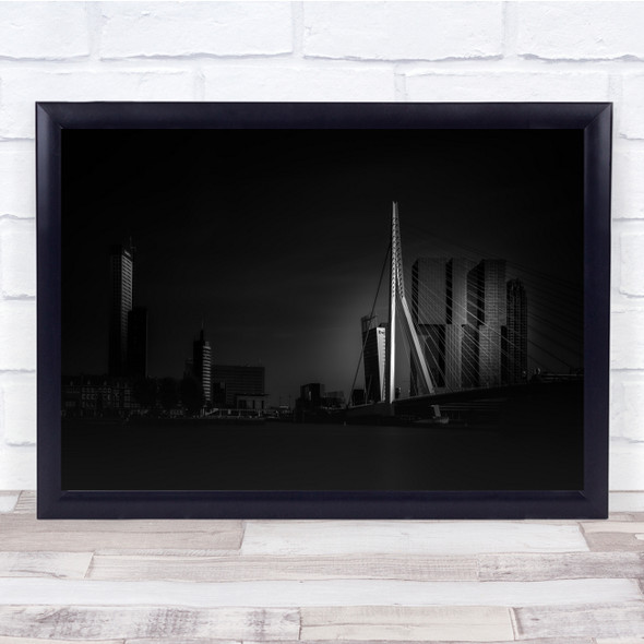 Architecture Perspective Building Rotterdam Erasmus Bridge .. Wall Art Print