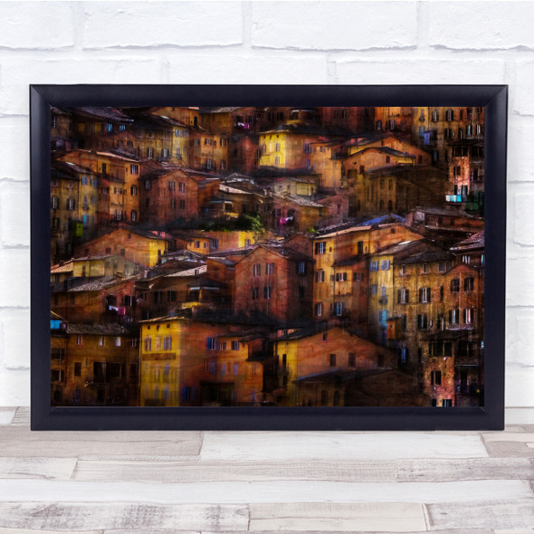 City Cityscape Village Mountain Town Rural Urban Old Creative Wall Art Print