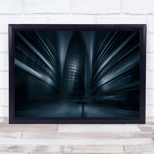 Cityscape Urban Dark Low Key Low-Key Alone Lonely Blur Blurry Wall Art Print