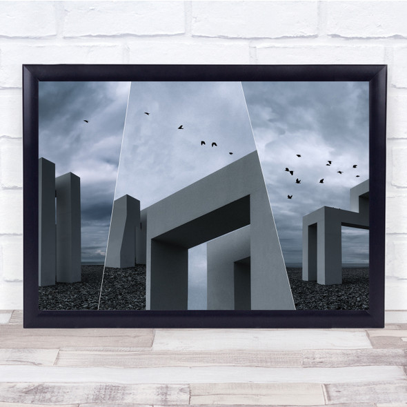 Creative Edit Crows Birds Shapes Geometry Mirror Shard Cubism Wall Art Print