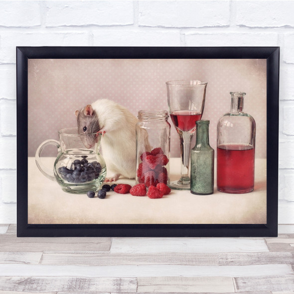 Fruit Glass Rodent Rat Holland Still Life Mouse Lemonade Wine Wall Art Print