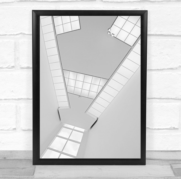 High Key High-Key Architecture Ceiling Geometry Shapes Window Wall Art Print