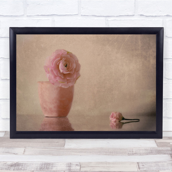 Pink Flower Flowers Still Life Romance Romantic Pastel Colour Wall Art Print