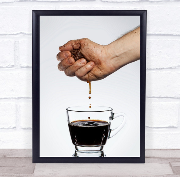 Still-Life Stillness Coffee Water Drop Droplet Brown Droplets Wall Art Print