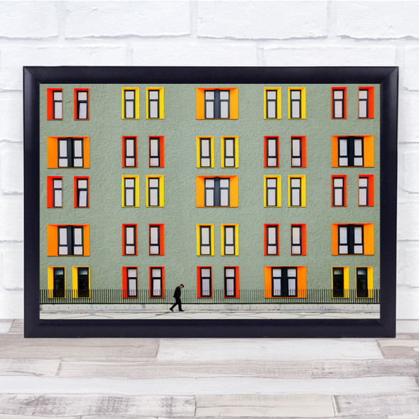 Street Building Minimal Minimalism Urban Architecture Windows Wall Art Print