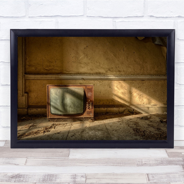 Television Tv Old Still Life Decay Leaves Room Screen Monitor Wall Art Print