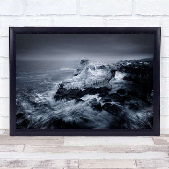 Tiulenovo Bulgaria Sea Blacksea Long exposure Cliff Rock Wave Wall Art Print