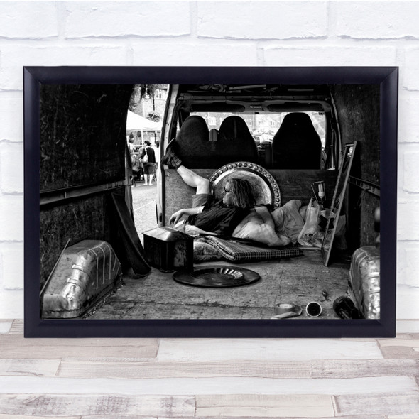 London Market Truck Black & White Relax Relaxed Street England United Print