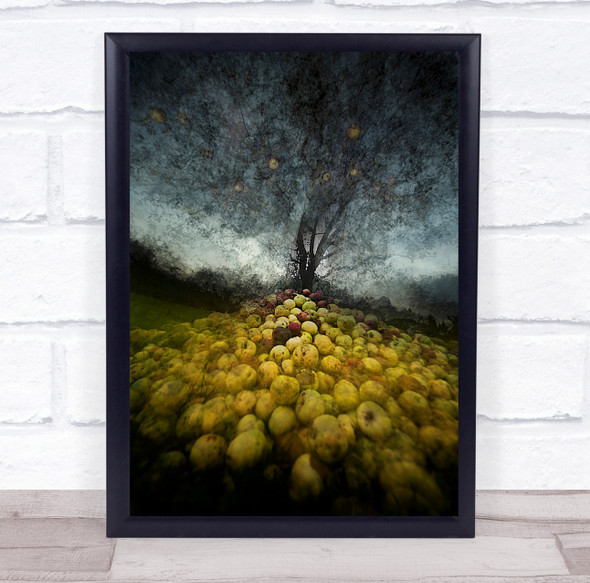 Apple Fruit Tree Painterly Texture Creative Edit Pile Apples Wall Art Print